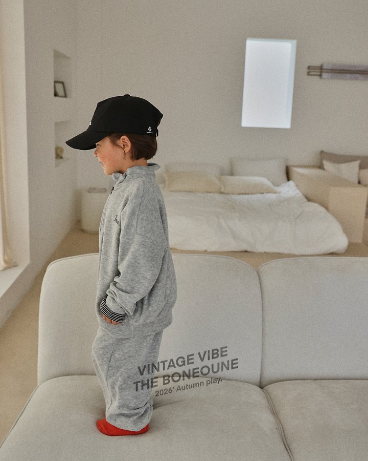 Boneoune - Korean Children Fashion - #stylishchildhood - Terry Half Zip-up Top - 12