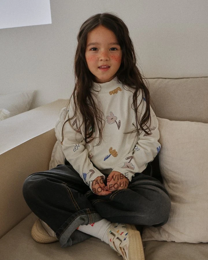 Boneoune - Korean Children Fashion - #stylishchildhood - Chellow Flower Tee - 8
