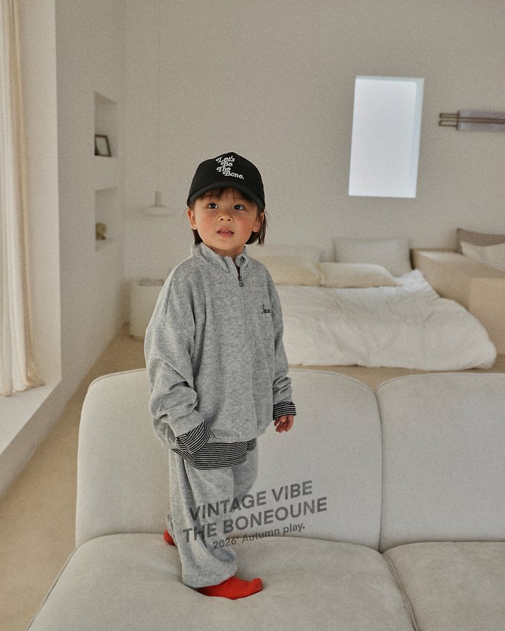 Boneoune - Korean Children Fashion - #todddlerfashion - Terry Half Zip-up Top - 10