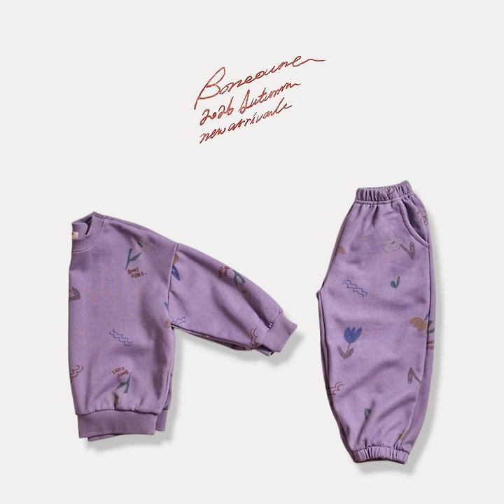 Boneoune - Korean Children Fashion - #toddlerclothing - Chello Flower Jogger Pants - 8