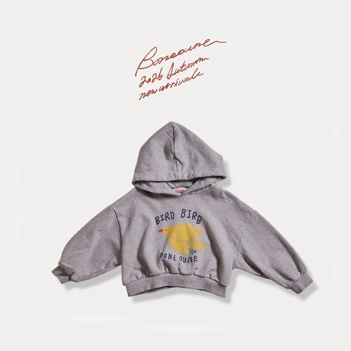 Boneoune - Korean Children Fashion - #toddlerclothing - Bird Crop Hood Top