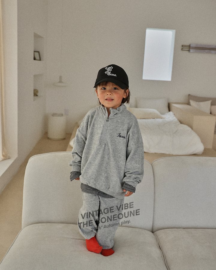 Boneoune - Korean Children Fashion - #toddlerclothing - Terry Half Zip-up Top - 11