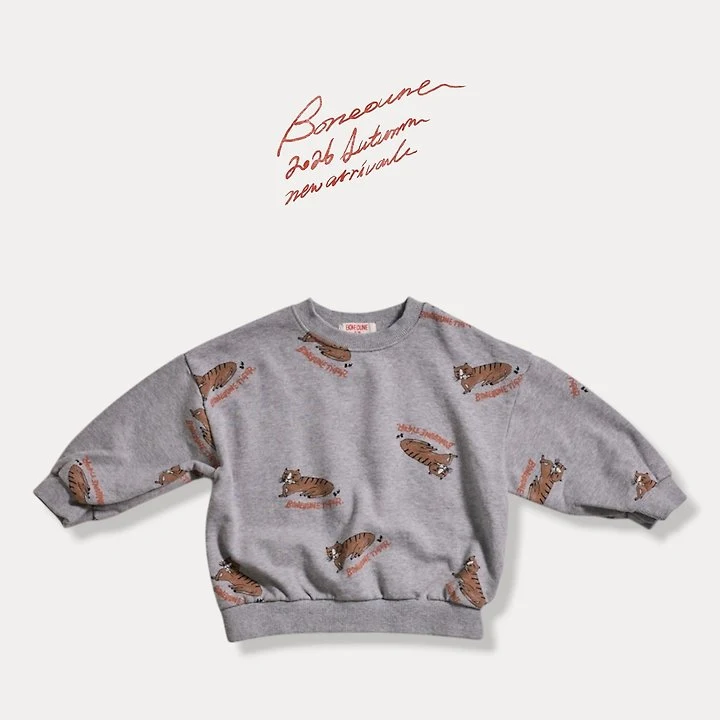 Boneoune - Korean Children Fashion - #toddlerclothing - Tiger Graphic Sweatshirts - 5