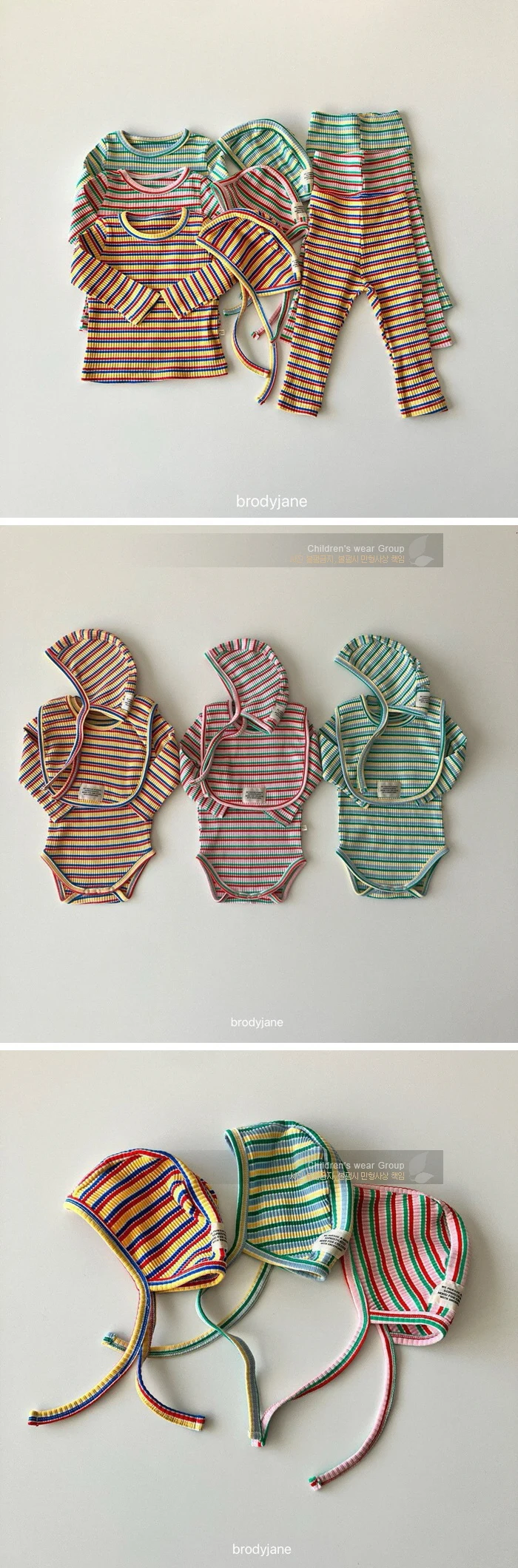 Brody Jane - Korean Baby Fashion - #babyoutfit - Multi-Stripe Bonnet