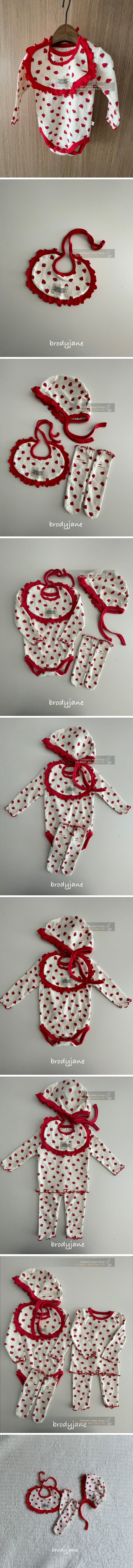 Brody Jane - Korean Baby Fashion - #babywear - Eyelet Strawberry Bib