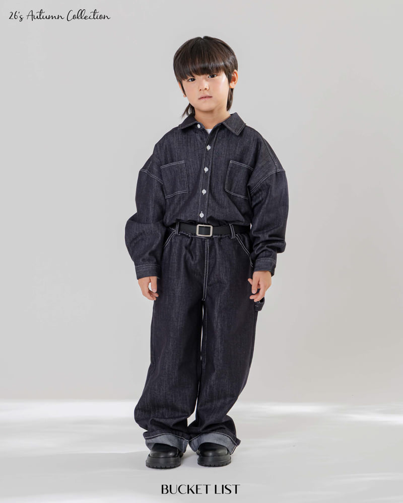 Bucket List - Korean Children Fashion - #Kfashion4kids - Non Faded Roll-up Denim Pants - 7
