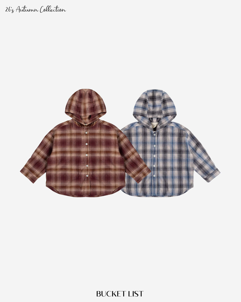 Bucket List - Korean Children Fashion - #Kfashion4kids - Hood Check Shirt - 5