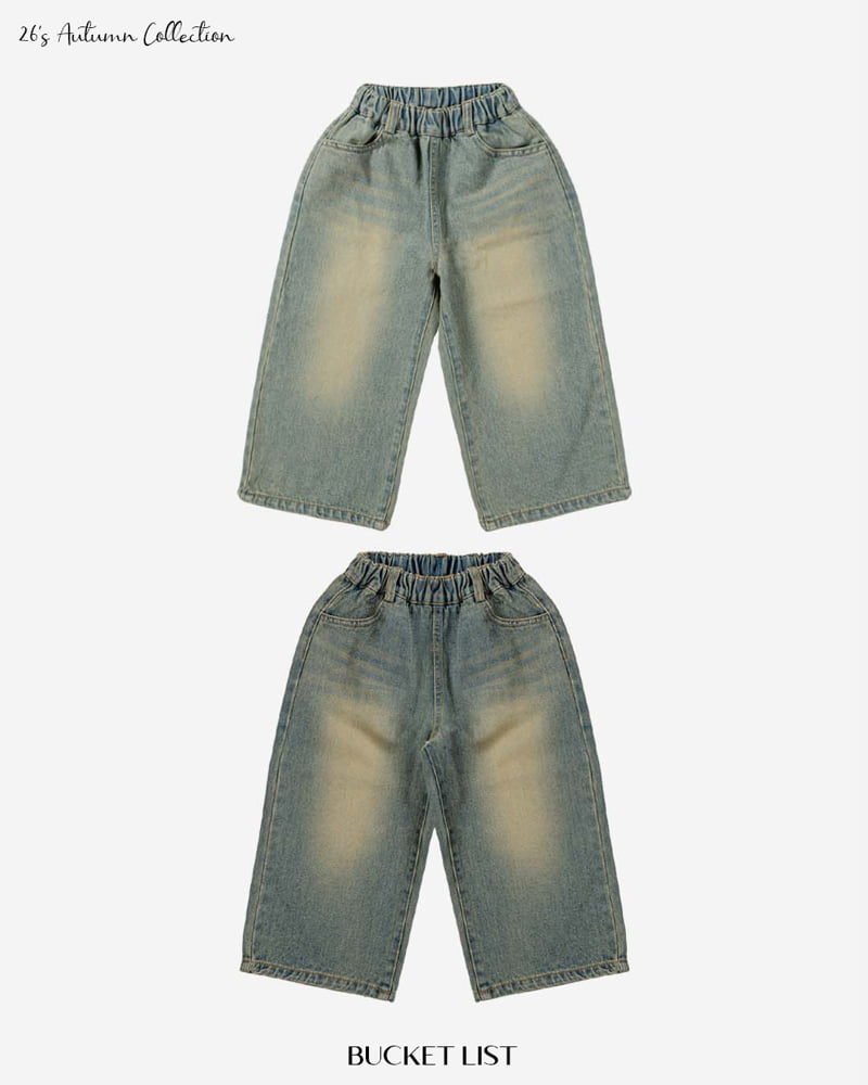 Bucket List - Korean Children Fashion - #Kfashion4kids - Cat Brushed Denim Pants