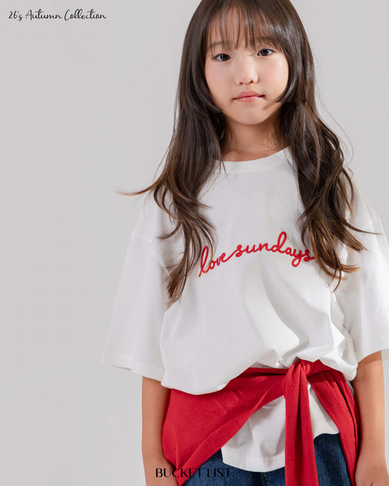 Bucket List - Korean Children Fashion - #Kfashion4kids - Love Sunday Short Sleeved Tee - 11