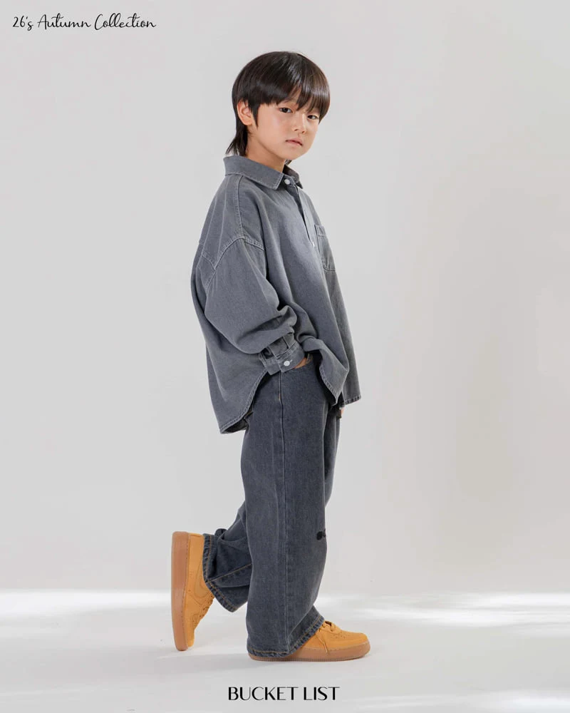 Bucket List - Korean Children Fashion - #childofig - Basic Denim Shirt - 8