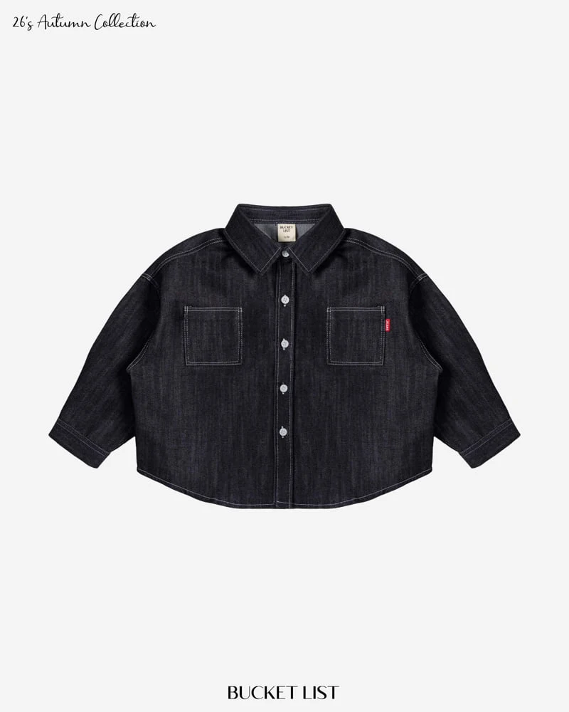 Bucket List - Korean Children Fashion - #childofig - Non Faded Denim Shirt - 2