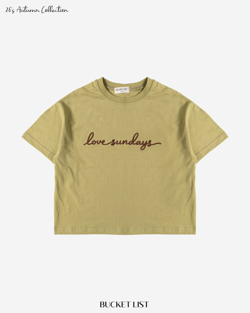 Bucket List - Korean Children Fashion - #childofig - Love Sunday Short Sleeved Tee - 3