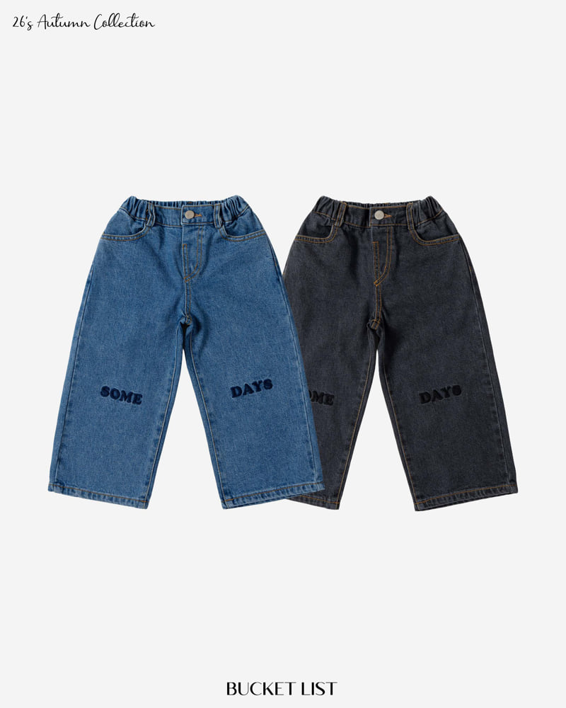 Bucket List - Korean Children Fashion - #childrensboutique - Someday Embroidery Denim Pants - 5