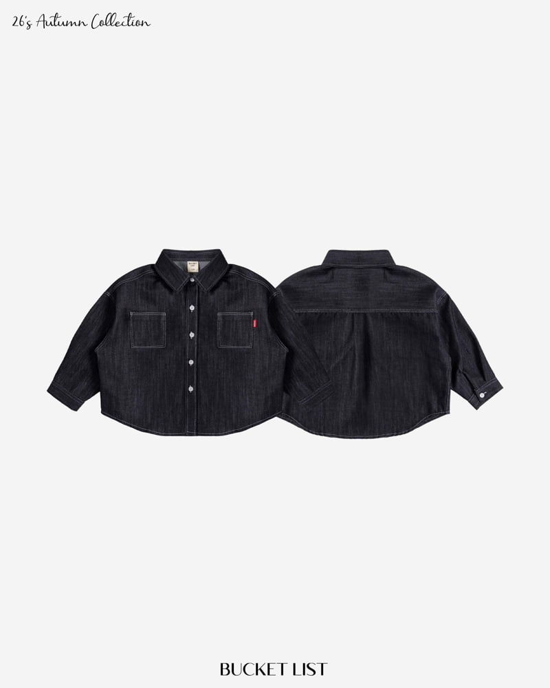 Bucket List - Korean Children Fashion - #childofig - Non Faded Denim Shirt - 4