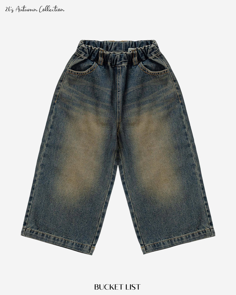 Bucket List - Korean Children Fashion - #designkidswear - Teen Wide Denim Pants - 2