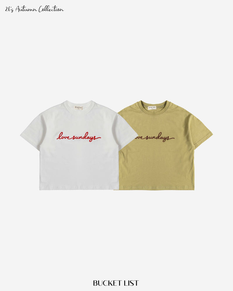 Bucket List - Korean Children Fashion - #designkidswear - Love Sunday Short Sleeved Tee - 5