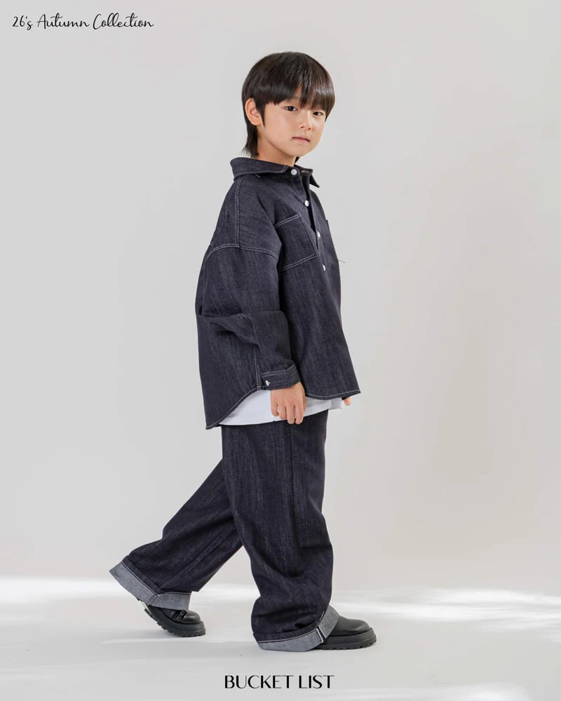 Bucket List - Korean Children Fashion - #discoveringself - Non Faded Denim Shirt - 6