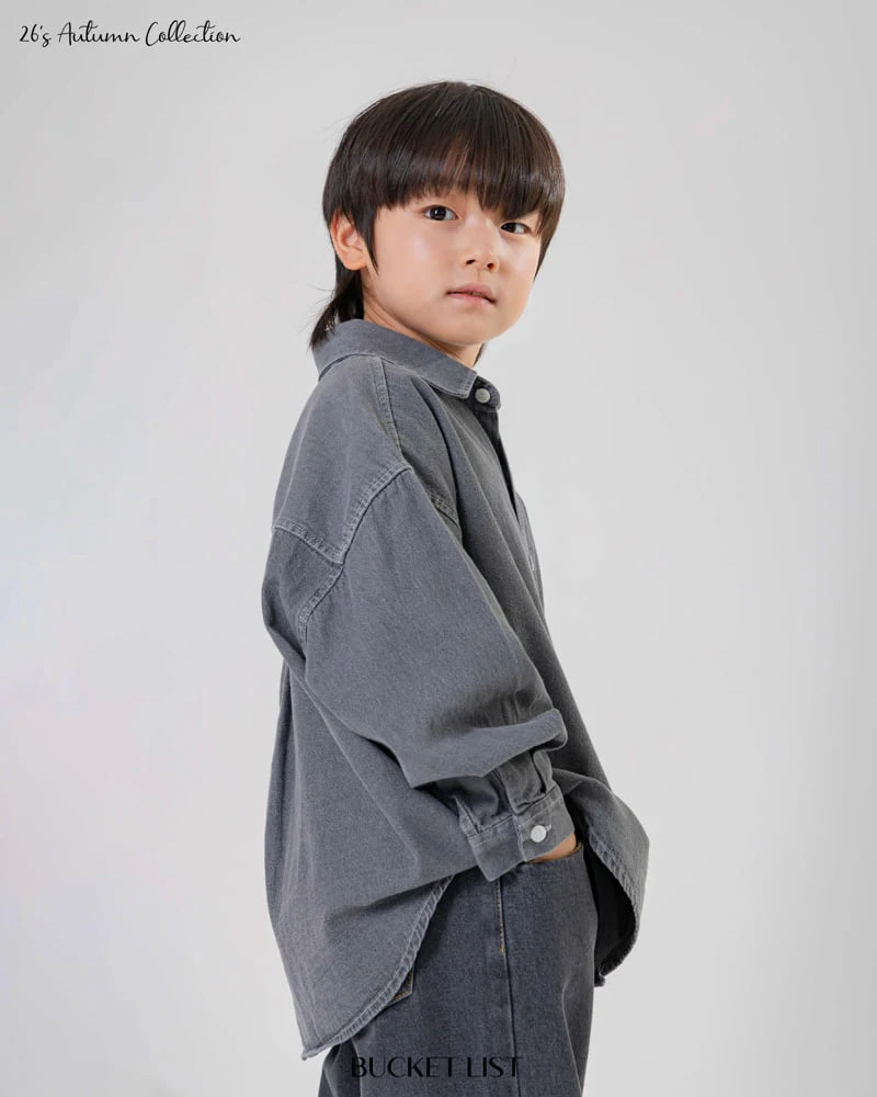 Bucket List - Korean Children Fashion - #fashionkids - Basic Denim Shirt - 12