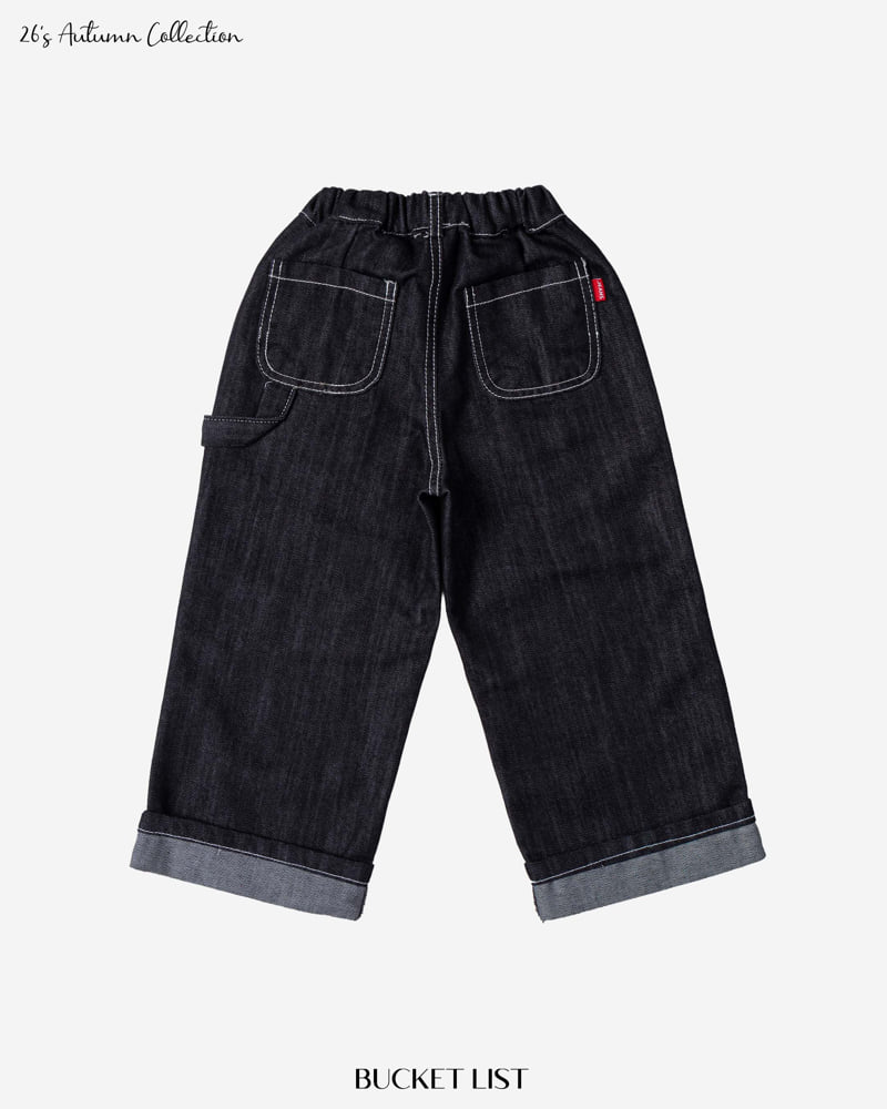 Bucket List - Korean Children Fashion - #fashionkids - Non Faded Roll-up Denim Pants - 3