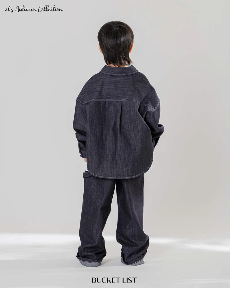 Bucket List - Korean Children Fashion - #fashionkids - Non Faded Denim Shirt - 7