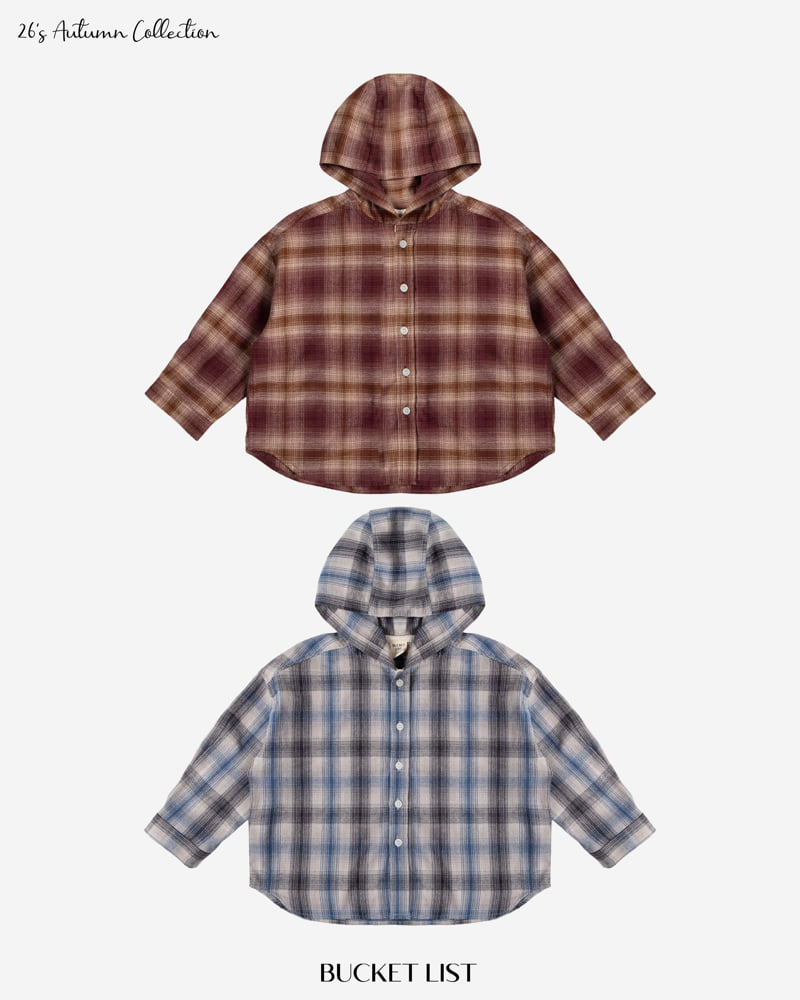 Bucket List - Korean Children Fashion - #fashionkids - Hood Check Shirt