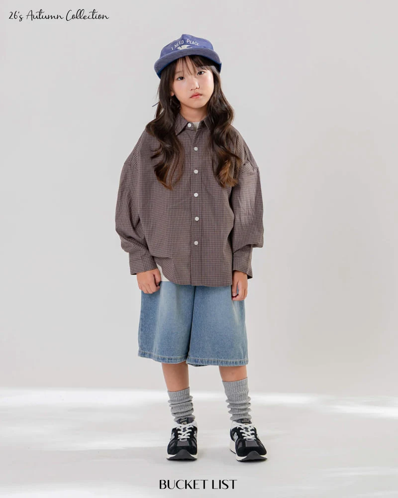 Bucket List - Korean Children Fashion - #fashionkids - Smock Small Check Shirt - 12