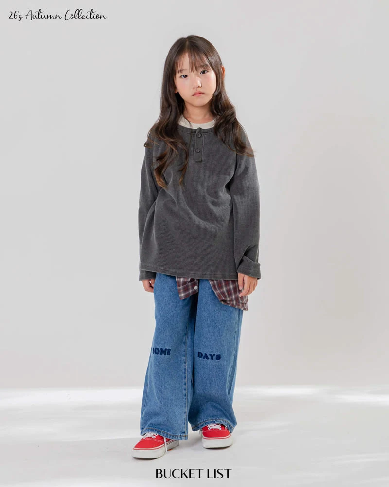 Bucket List - Korean Children Fashion - #kidsshorts - Someday Embroidery Denim Pants - 9