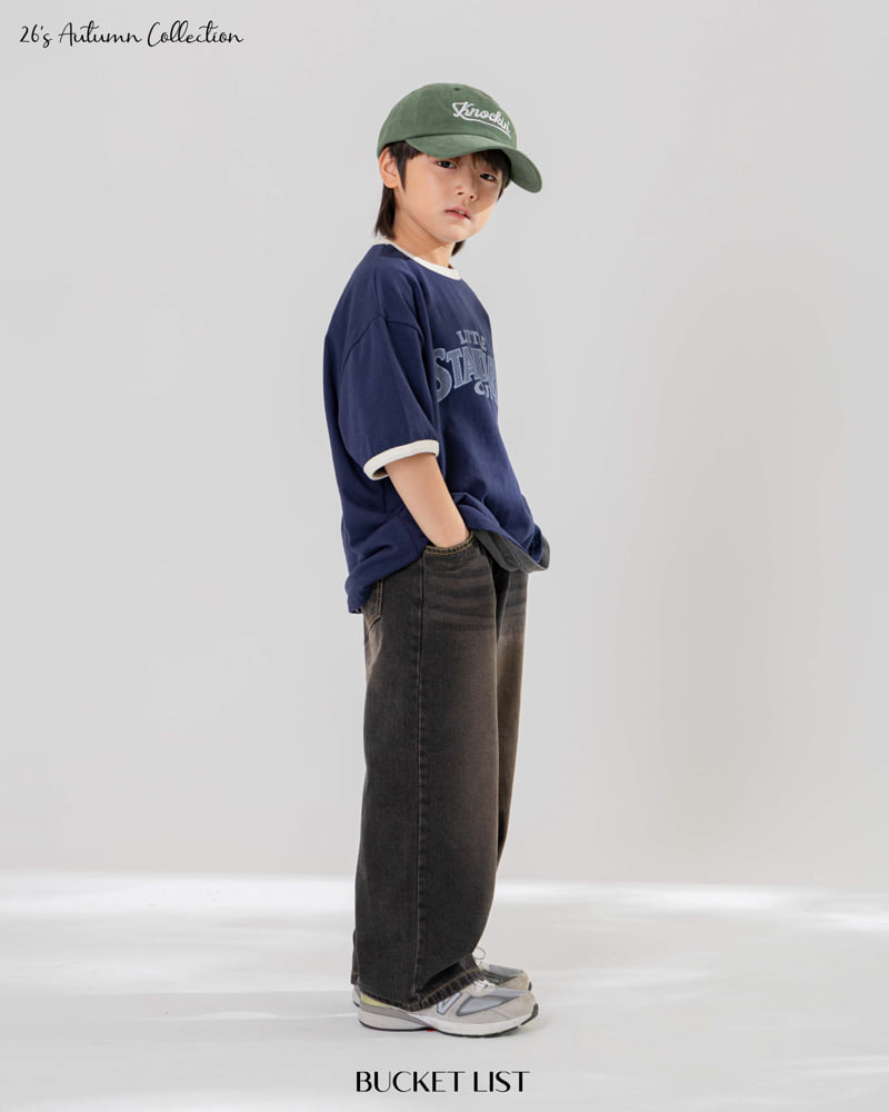 Bucket List - Korean Children Fashion - #kidsshorts - Teen Wide Denim Pants - 5