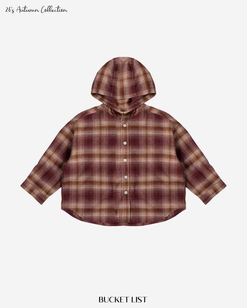 Bucket List - Korean Children Fashion - #kidsshorts - Hood Check Shirt - 2