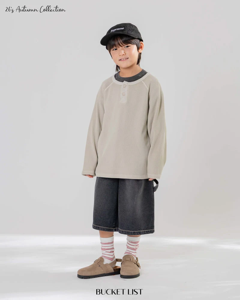 Bucket List - Korean Children Fashion - #kidsshorts - Dying Waffle Raglan Tee - 10