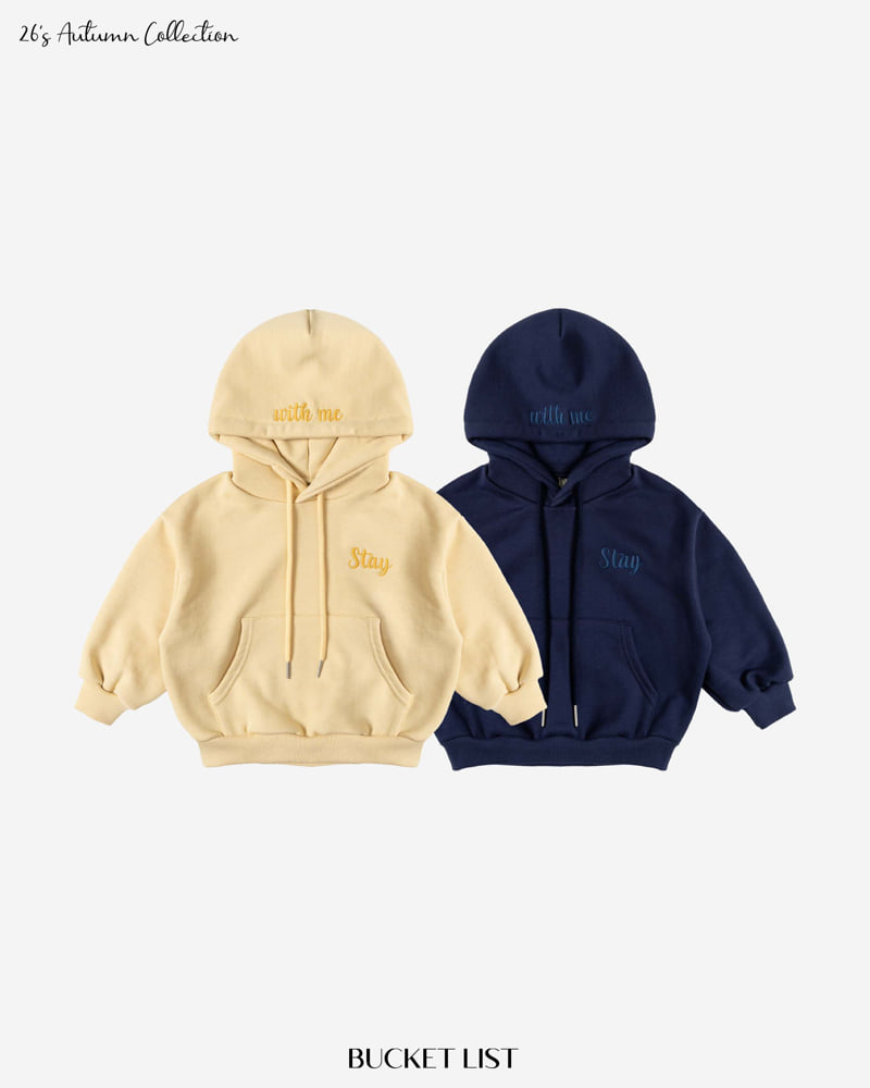 Bucket List - Korean Children Fashion - #kidsshorts - Stay Embroidery Hoodie - 5