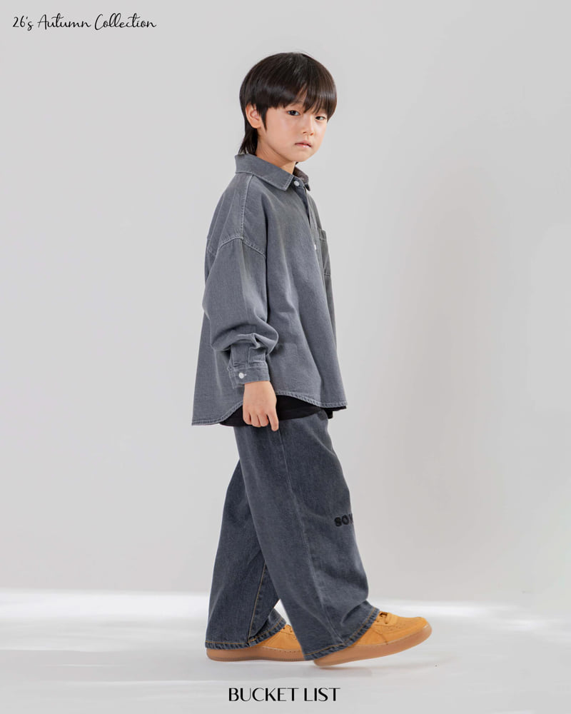 Bucket List - Korean Children Fashion - #kidsstore - Someday Embroidery Denim Pants - 10