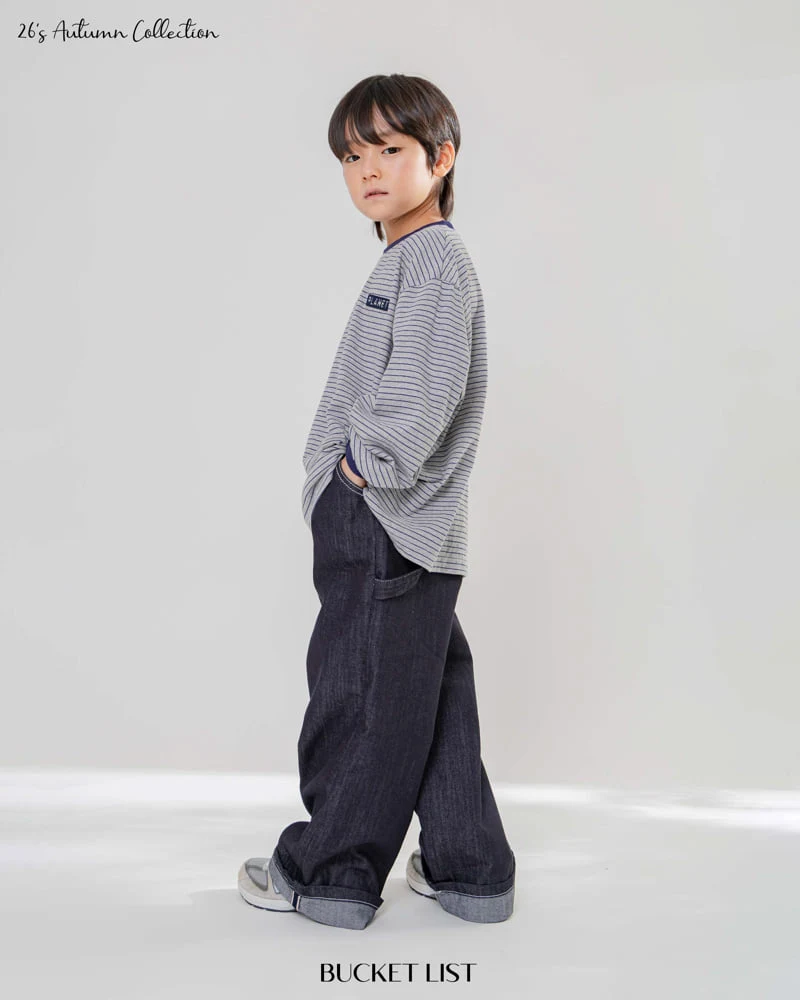 Bucket List - Korean Children Fashion - #kidsstore - Non Faded Roll-up Denim Pants - 5