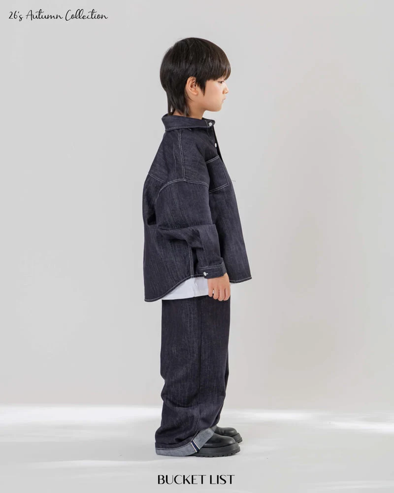 Bucket List - Korean Children Fashion - #kidzfashiontrend - Non Faded Roll-up Denim Pants - 6