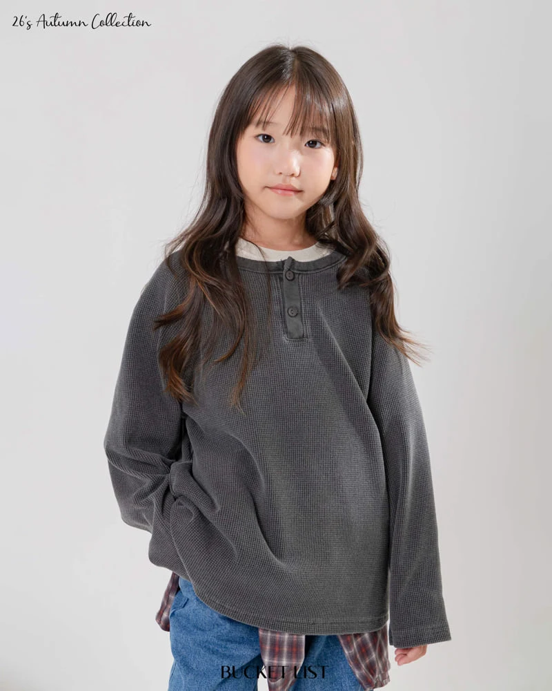 Bucket List - Korean Children Fashion - #kidzfashiontrend - Dying Waffle Raglan Tee - 12