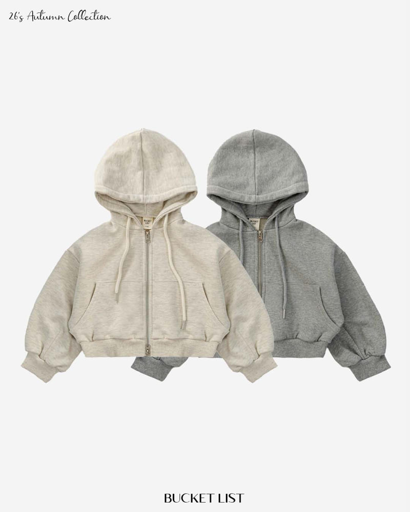 Bucket List - Korean Children Fashion - #Kfashion4kids - Two Way Crop Hood Zip-up - 4
