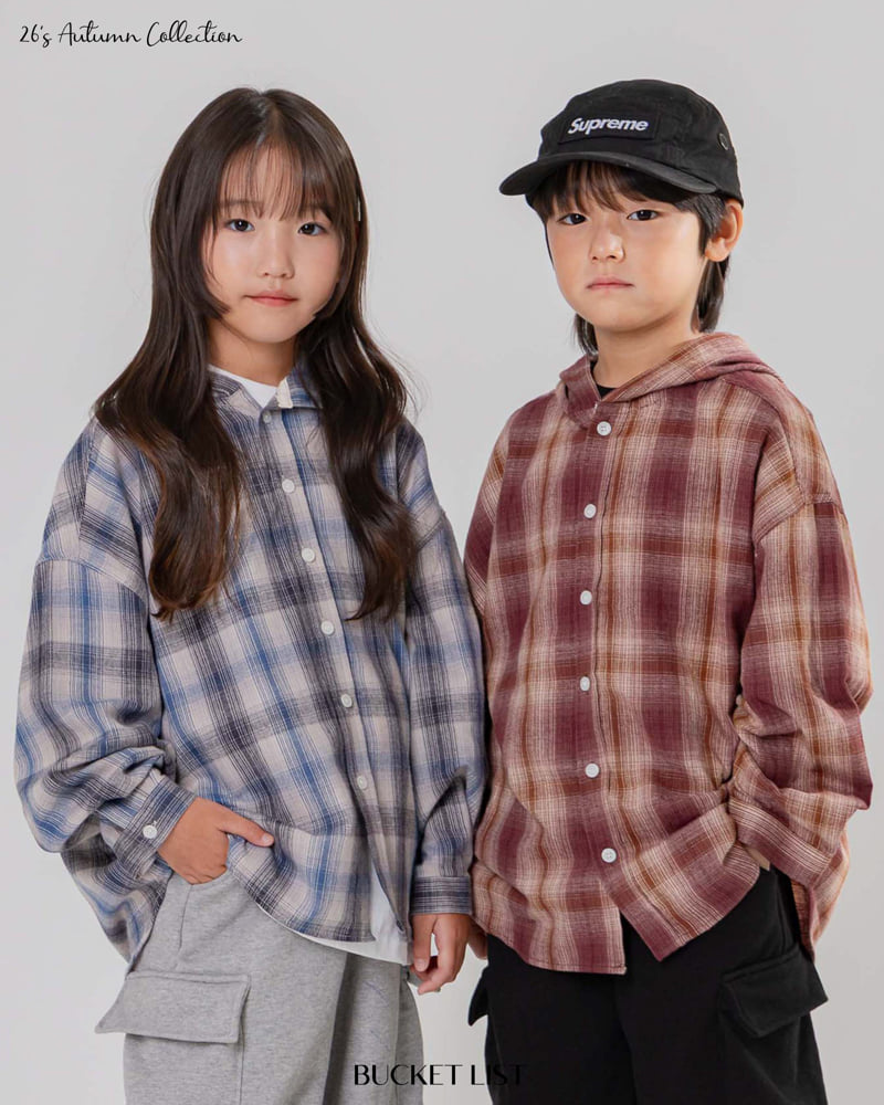 Bucket List - Korean Children Fashion - #magicofchildhood - Hood Check Shirt - 7