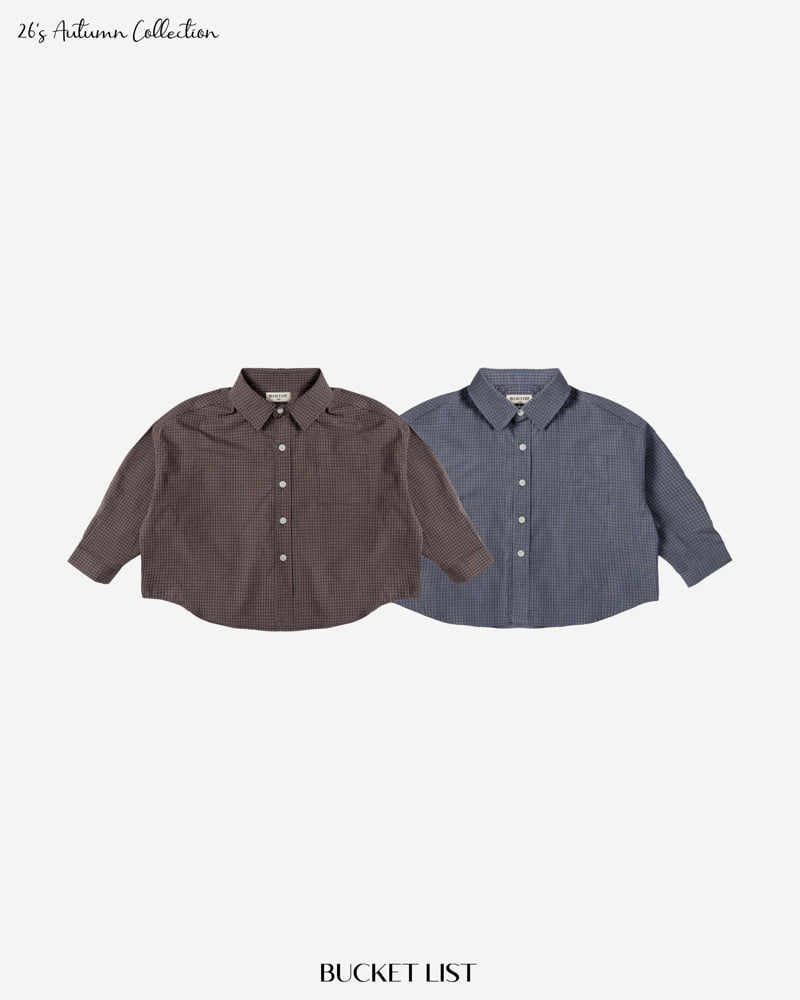 Bucket List - Korean Children Fashion - #minifashionista - Smock Small Check Shirt - 5