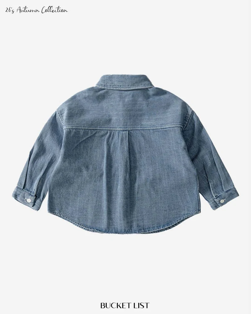 Bucket List - Korean Children Fashion - #minifashionista - Basic Denim Shirt - 4