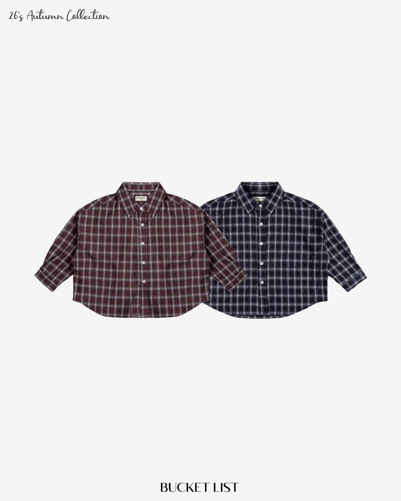 Bucket List - Korean Children Fashion - #prettylittlegirls - Daddy Check Shirt - 5