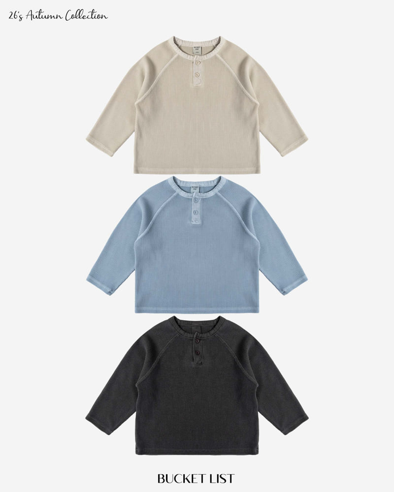 Bucket List - Korean Children Fashion - #prettylittlegirls - Dying Waffle Raglan Tee