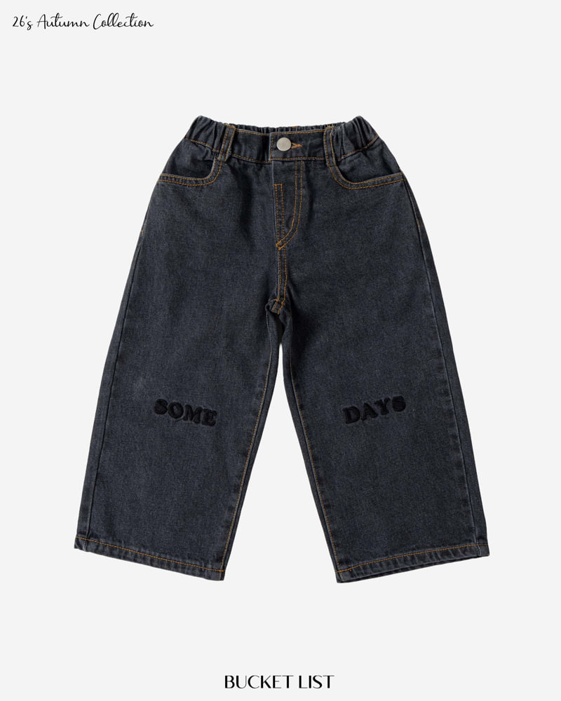 Bucket List - Korean Children Fashion - #toddlerclothing - Someday Embroidery Denim Pants - 2