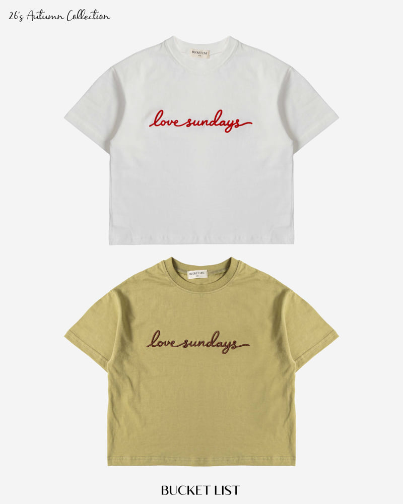 Bucket List - Korean Children Fashion - #toddlerclothing - Love Sunday Short Sleeved Tee