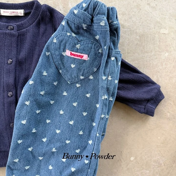 Bunny Powder - Korean Children Fashion - #Kfashion4kids - Lovelove Denim Pants