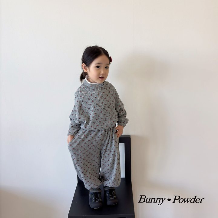 Bunny Powder - Korean Children Fashion - #Kfashion4kids - Flower Half Zip-up - 7