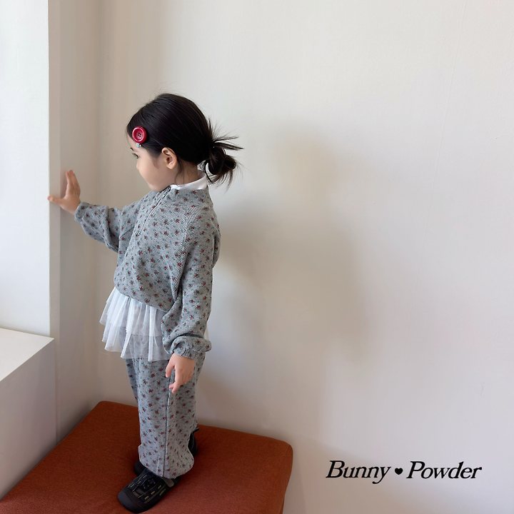 Bunny Powder - Korean Children Fashion - #childofig - Flower Half Zip-up - 12