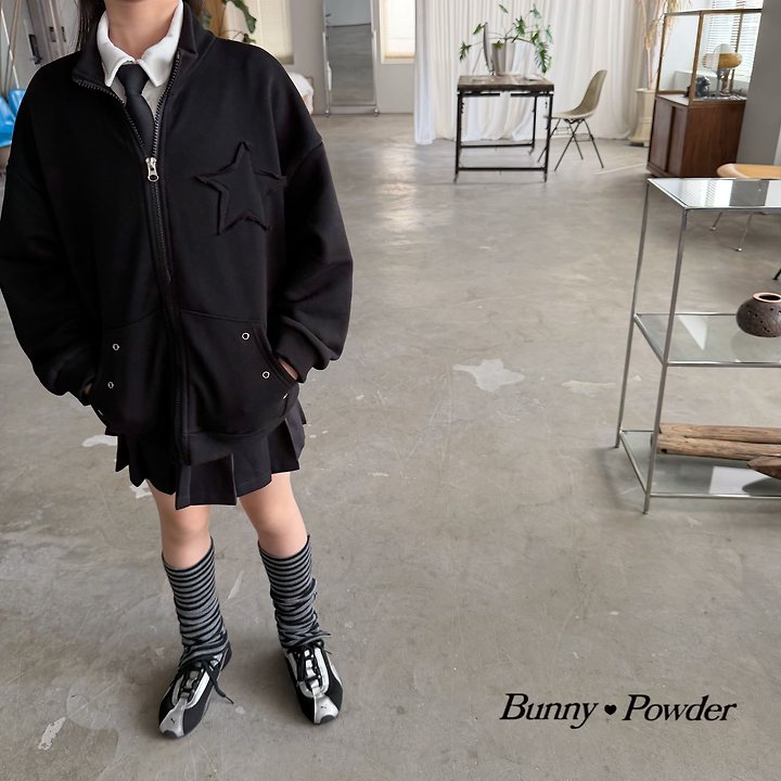 Bunny Powder - Korean Children Fashion - #childofig - Star Zip-up Jacket - 7