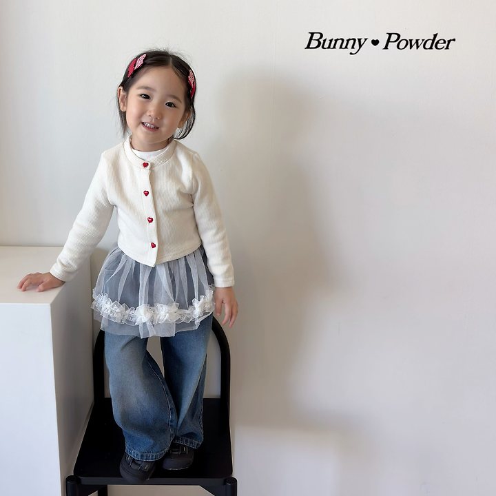Bunny Powder - Korean Children Fashion - #childrensboutique - Heart Button Cardigan - 12