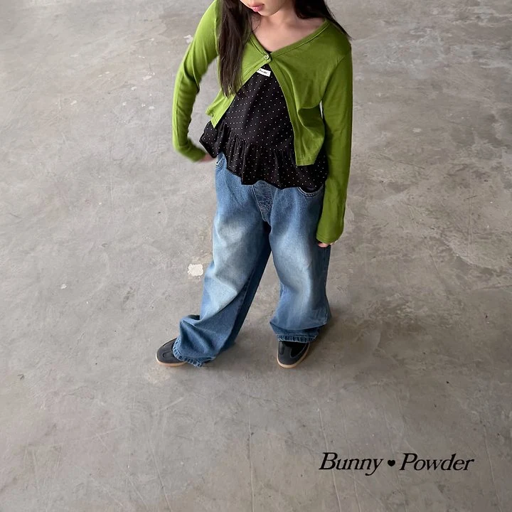 Bunny Powder - Korean Children Fashion - #childrensboutique - Heart Denim Pants - 5