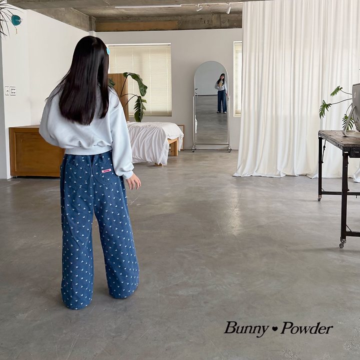 Bunny Powder - Korean Children Fashion - #designkidswear - Lovelove Denim Pants - 11